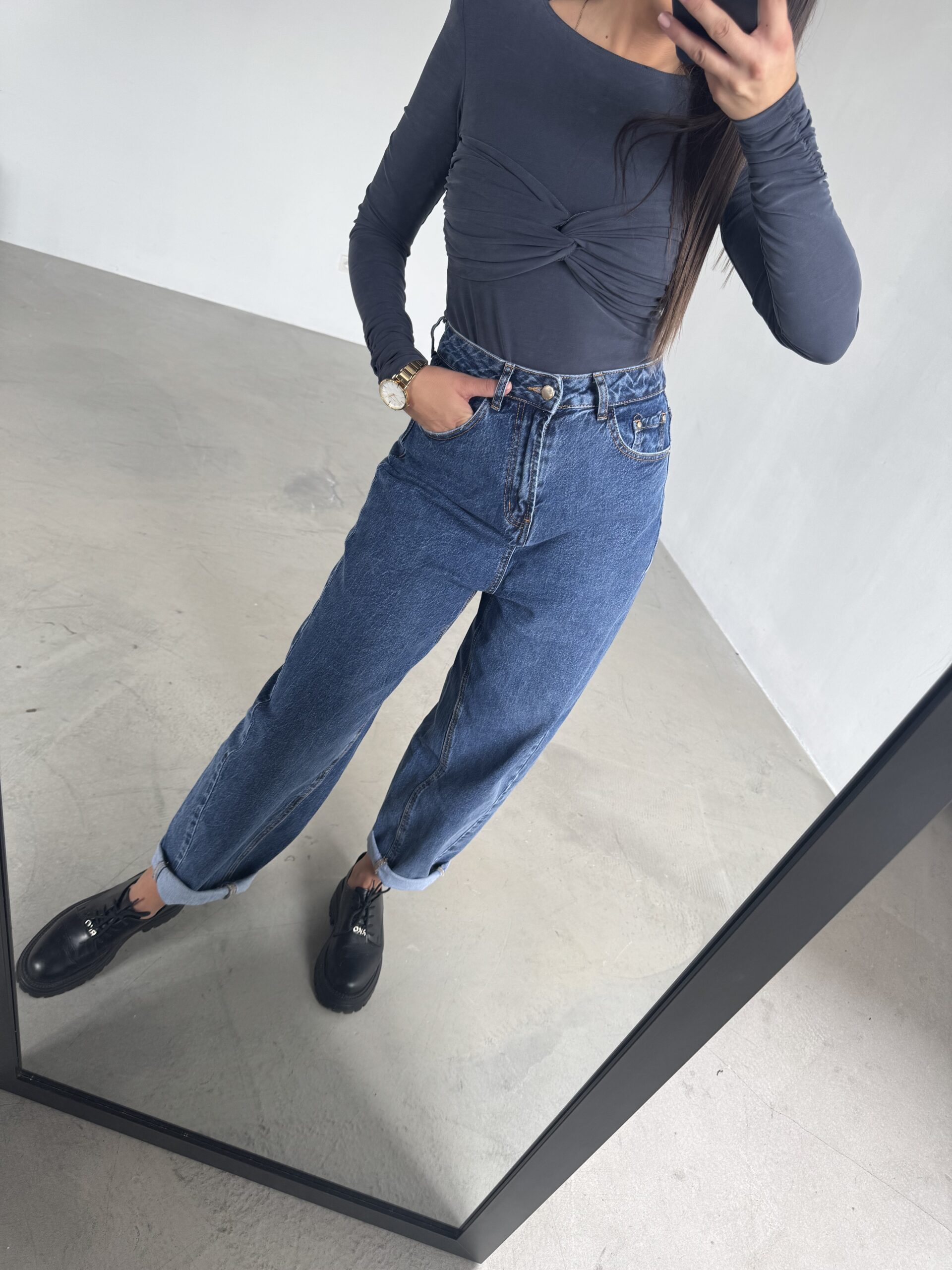 Spodnie jeans balloon fit - obrazek 3